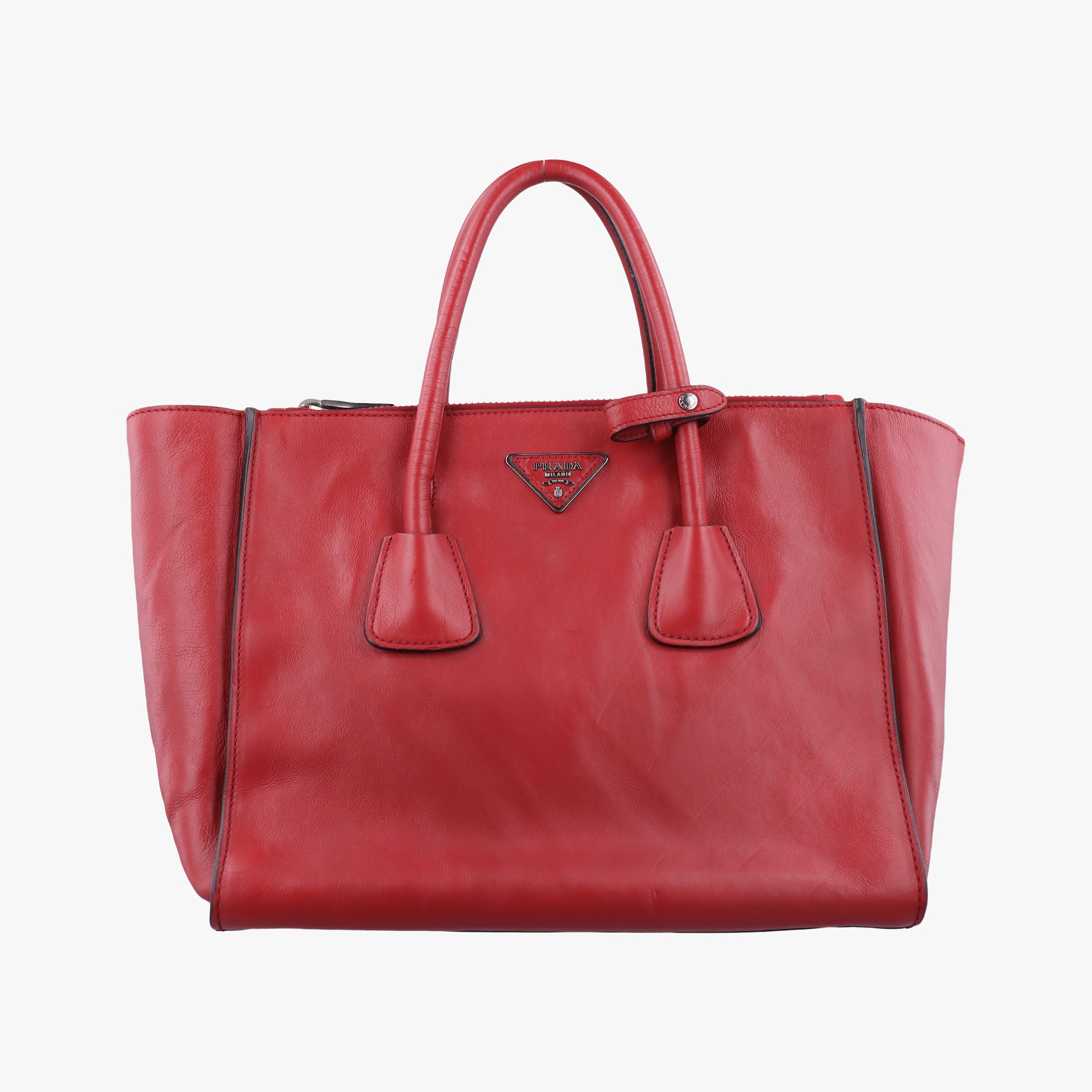 Secondhand Prada Twin Pocket Winged Tote Red Leather BN2619 handbag | stylenewstar