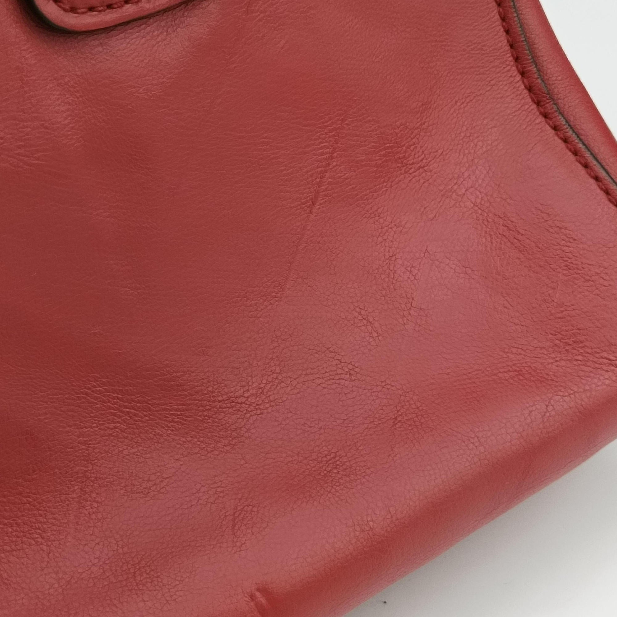 Secondhand Prada Twin Pocket Winged Tote Red Leather BN2619 handbag | stylenewstar