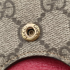 Pre-owned Gucci Queen Margaret Beige×Red×Navy PVC coated canvas×leather 476079 shoulderbag | stylenewstar
