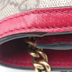 Pre-owned Gucci Queen Margaret Beige×Red×Navy PVC coated canvas×leather 476079 shoulderbag | stylenewstar