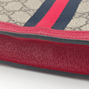 Pre-owned Gucci Queen Margaret Beige×Red×Navy PVC coated canvas×leather 476079 shoulderbag | stylenewstar