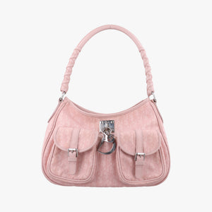 Pre-owned Christian Dior Lovely Trotter Pink Cotton Canvas × Leather  handbag | stylenewstar