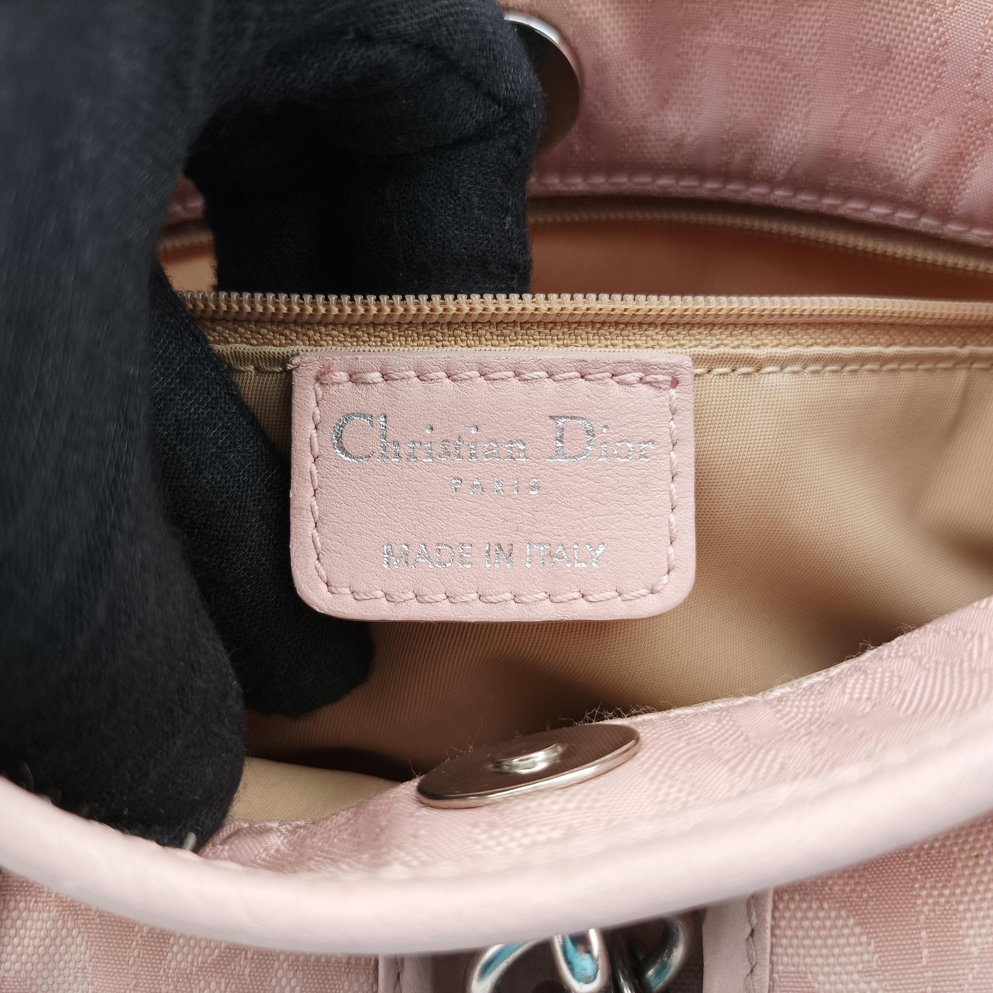 Pre-owned Christian Dior Lovely Trotter Pink Cotton Canvas × Leather  handbag | stylenewstar