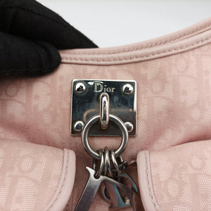 Pre-owned Christian Dior Lovely Trotter Pink Cotton Canvas × Leather  handbag | stylenewstar