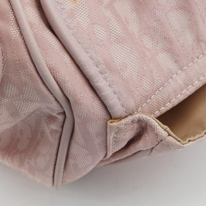 Pre-owned Christian Dior Lovely Trotter Pink Cotton Canvas × Leather  handbag | stylenewstar