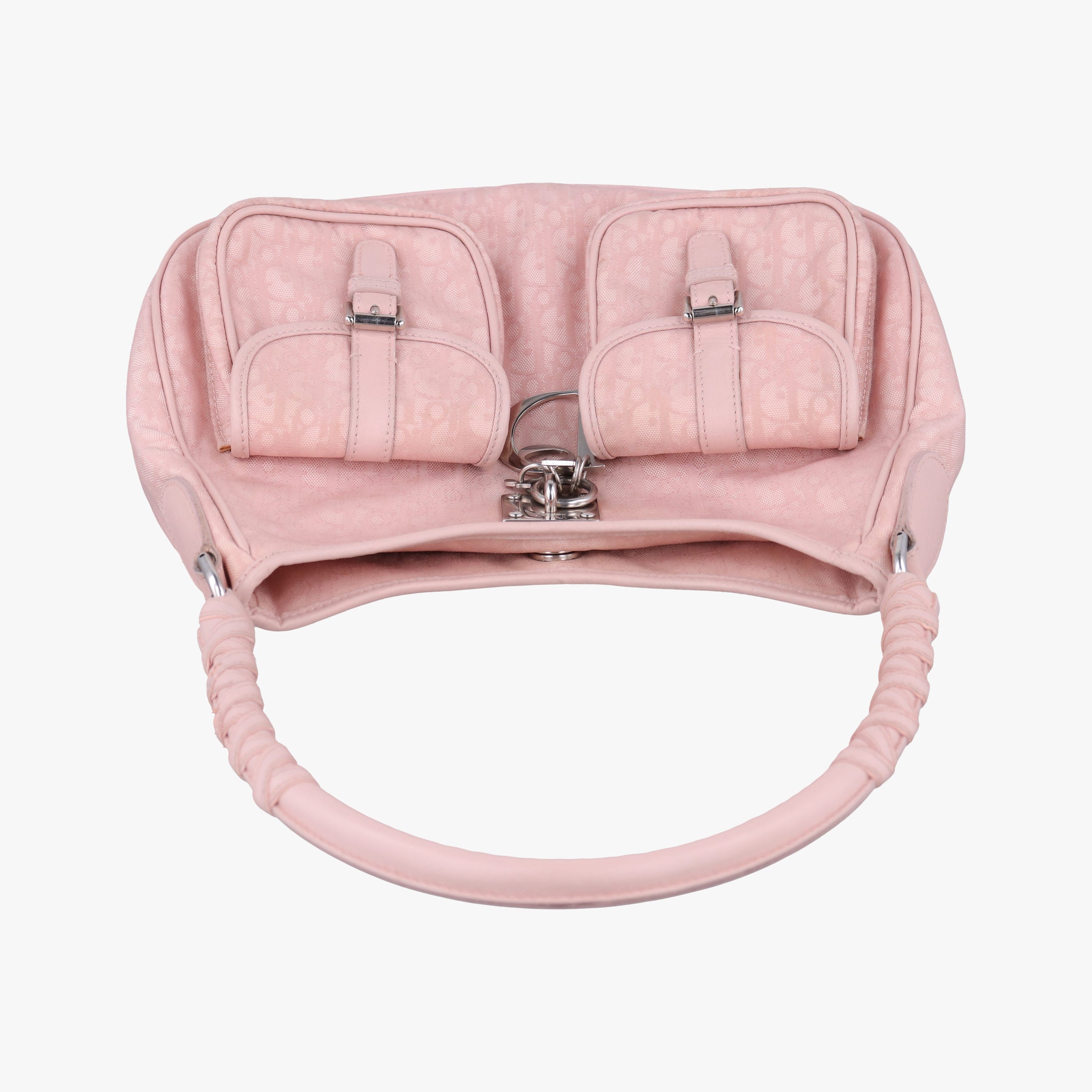 Pre-owned Christian Dior Lovely Trotter Pink Cotton Canvas × Leather  handbag | stylenewstar