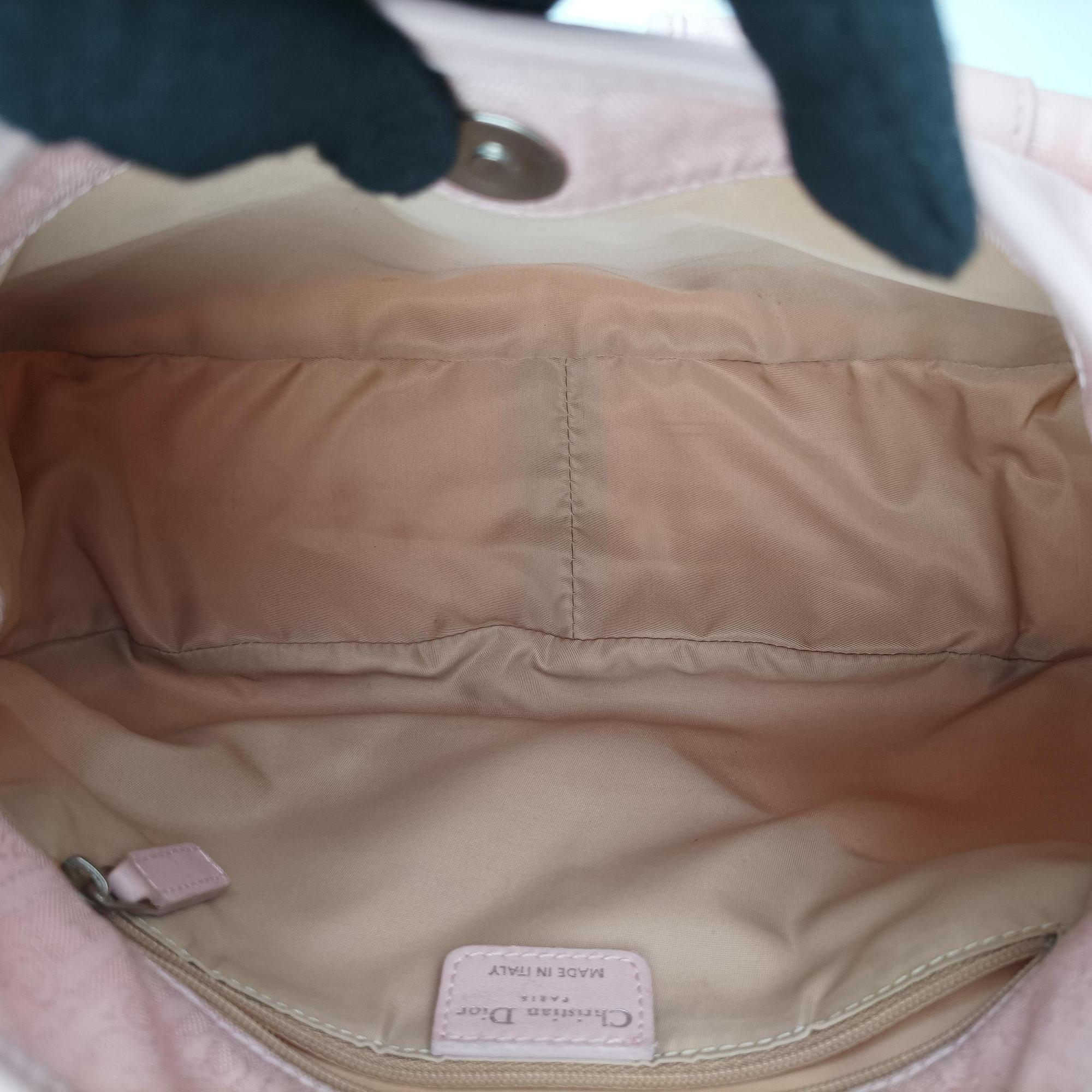 Pre-owned Christian Dior Lovely Trotter Pink Cotton Canvas × Leather  handbag | stylenewstar