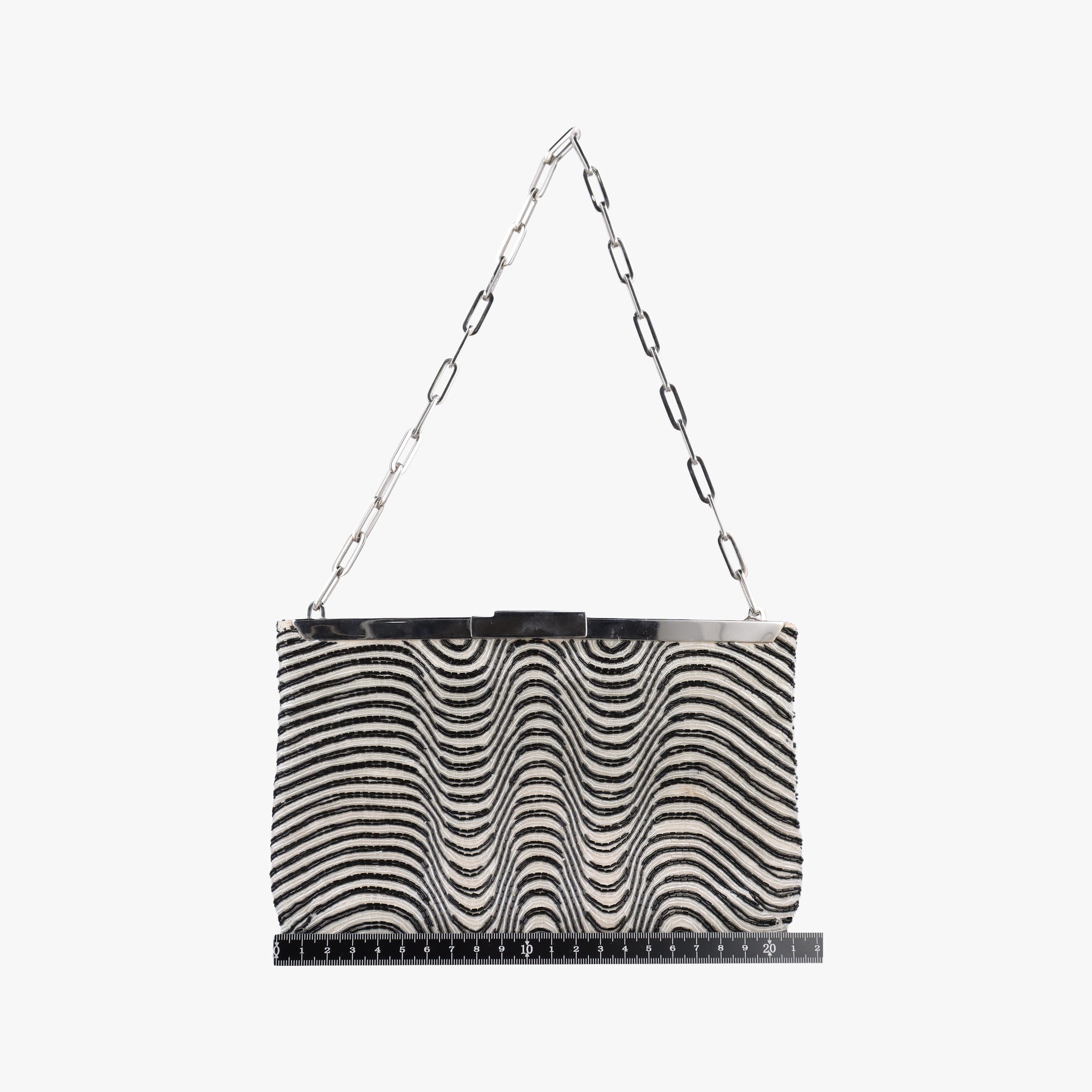 Pre-owned Gucci Vintage Glass Beaded Shimmering wavy pattern Florence Glass beads on satin 001432 handbag | stylenewstar