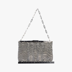 Pre-owned Gucci Vintage Glass Beaded Shimmering wavy pattern Florence Glass beads on satin 001432 handbag | stylenewstar