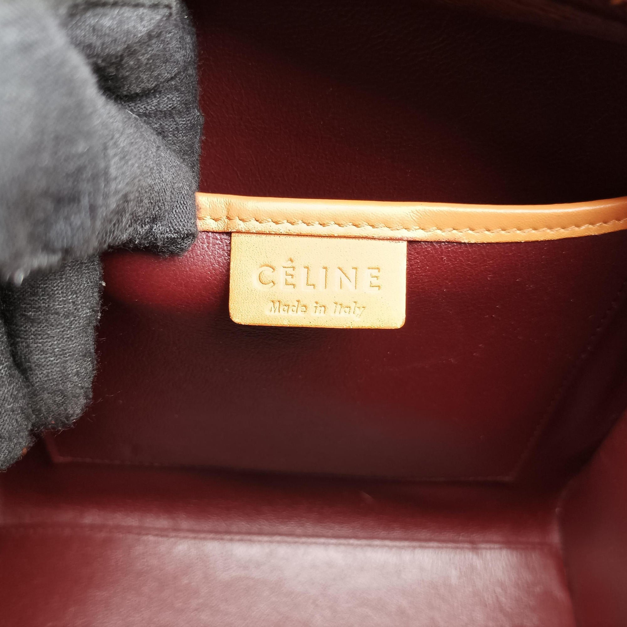 Vintage Celine luggage nano shopper Pink beige×brown×black Leather  shoulderbag | stylenewstar