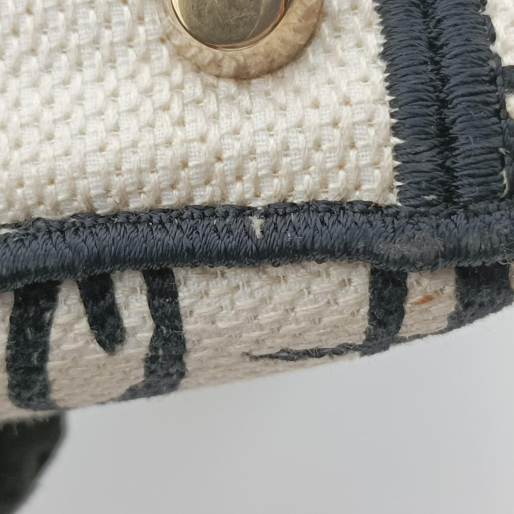 Pre-owned Christian Dior Lady D-Lite White ×Multicolor Canvas  shoulderbag | stylenewstar
