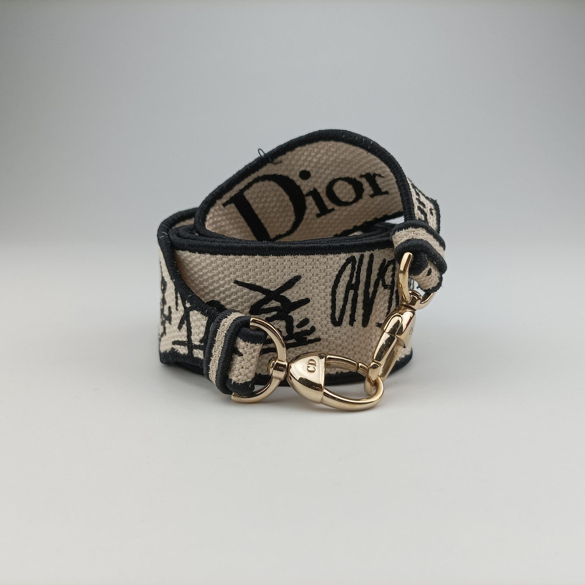 Pre-owned Christian Dior Lady D-Lite White ×Multicolor Canvas  shoulderbag | stylenewstar