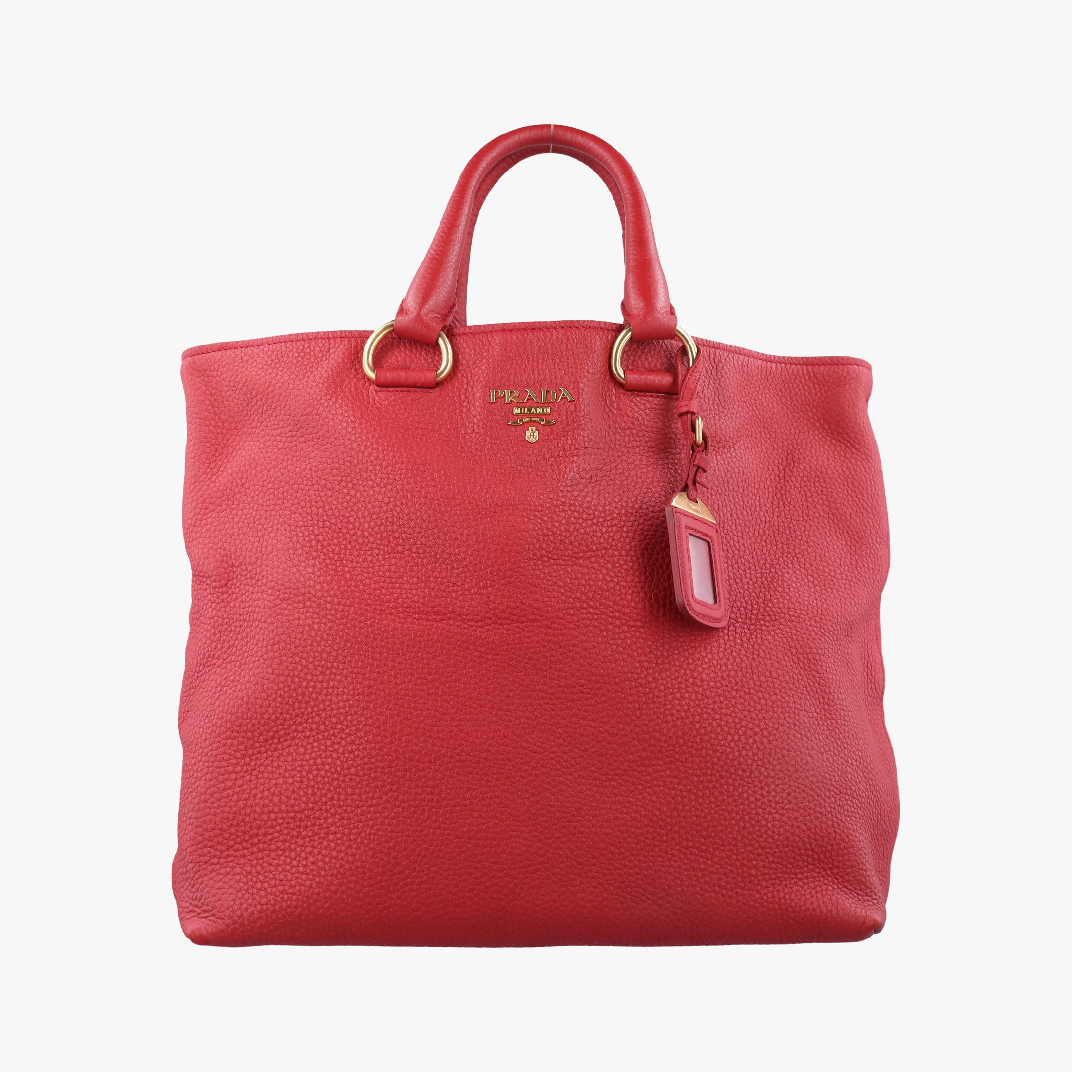 Vintage Prada Vitello Phoenix Red Leather BN1713 handbag | stylenewstar
