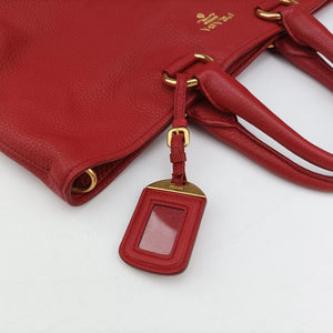 Vintage Prada Vitello Phoenix Red Leather BN1713 handbag | stylenewstar