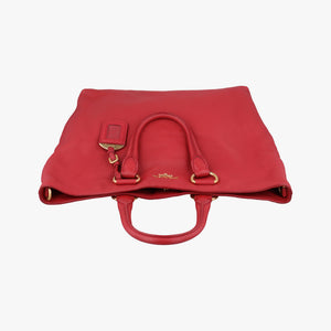 Vintage Prada Vitello Phoenix Red Leather BN1713 handbag | stylenewstar