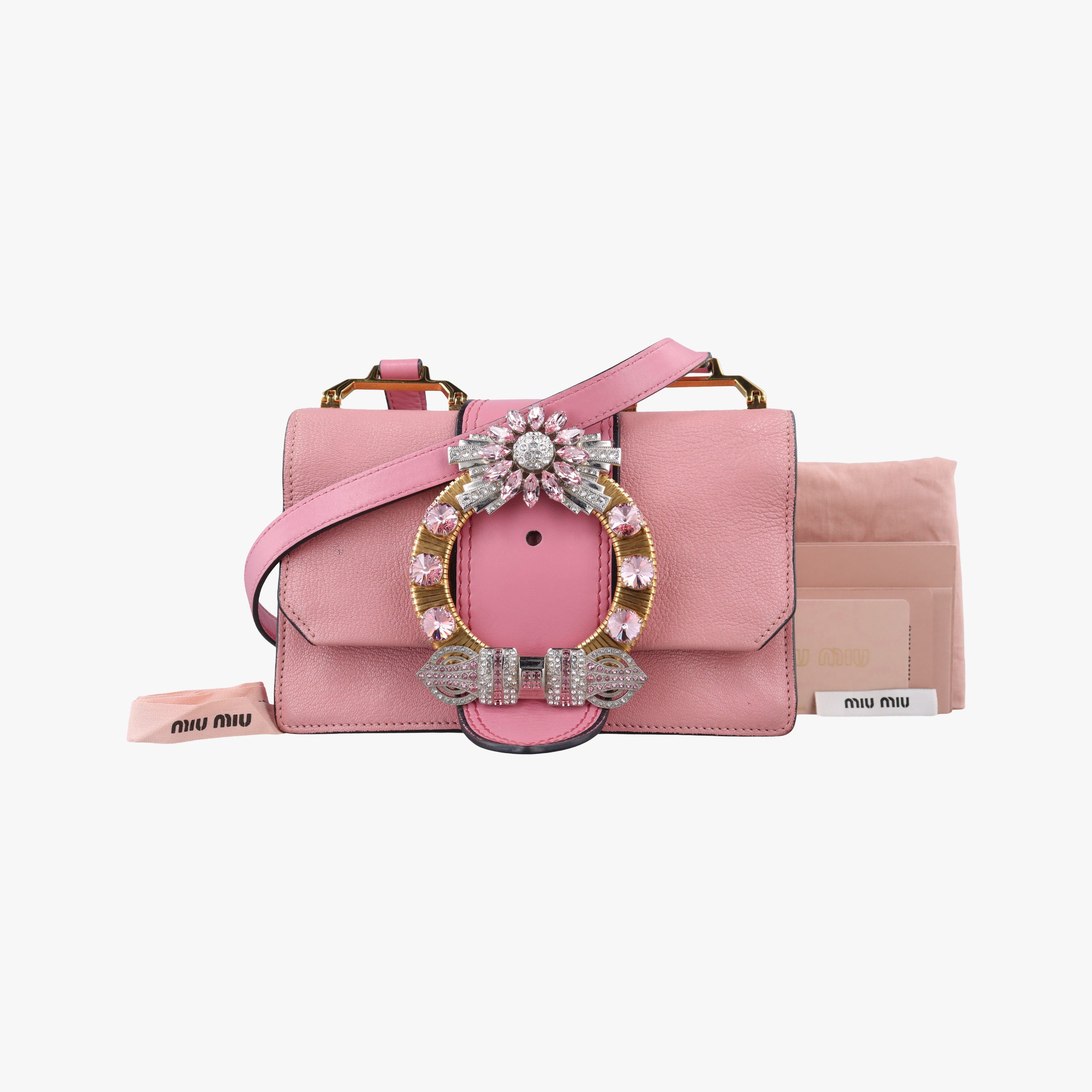 Vintage Miu Miu Miu Lady Pink×multicolor Leather  shoulderbag | stylenewstar