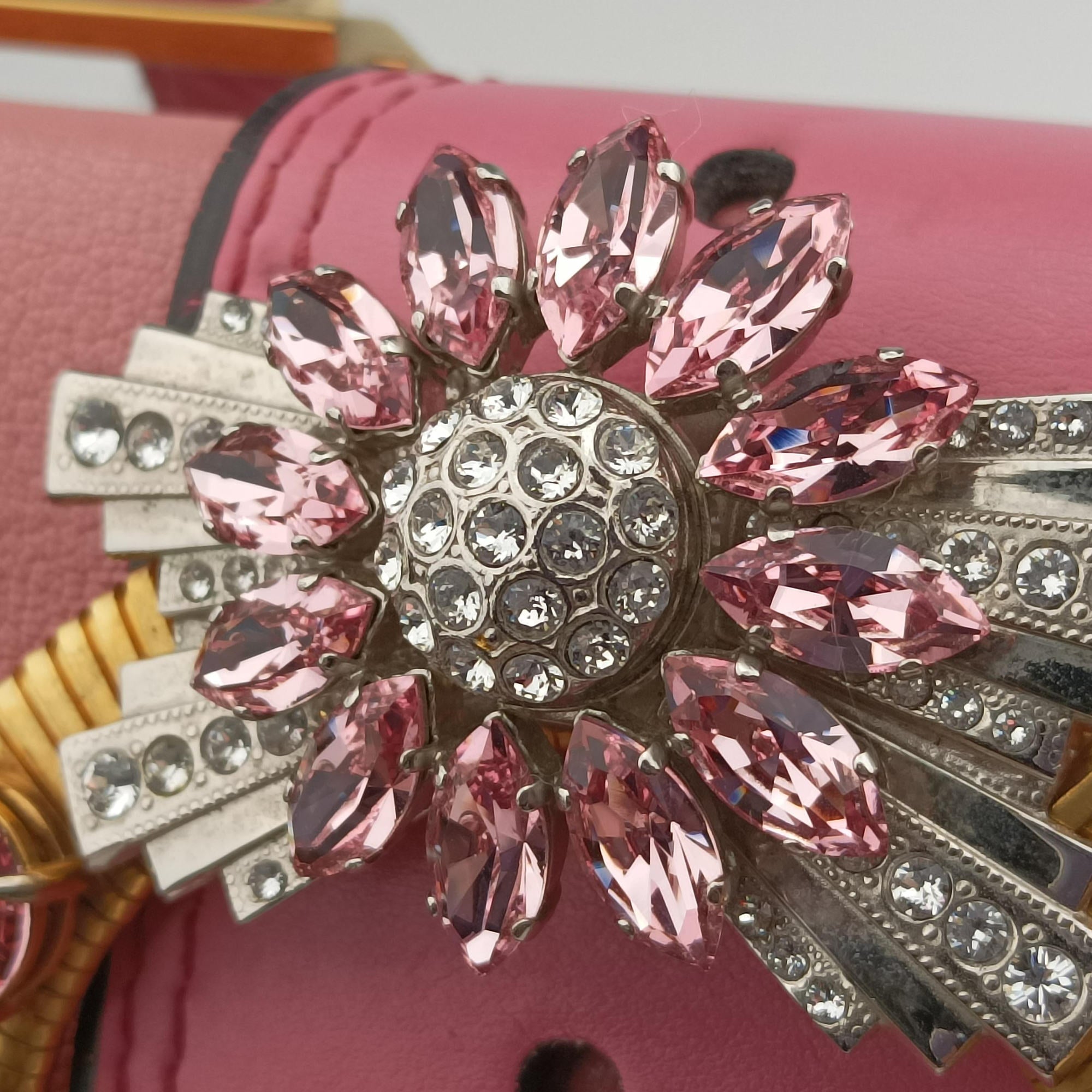 Vintage Miu Miu Miu Lady Pink×multicolor Leather  shoulderbag | stylenewstar