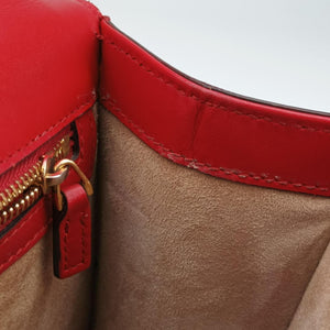 Pre-owned Gucci Sylvie Red×navy Leather 421882 shoulderbag | stylenewstar