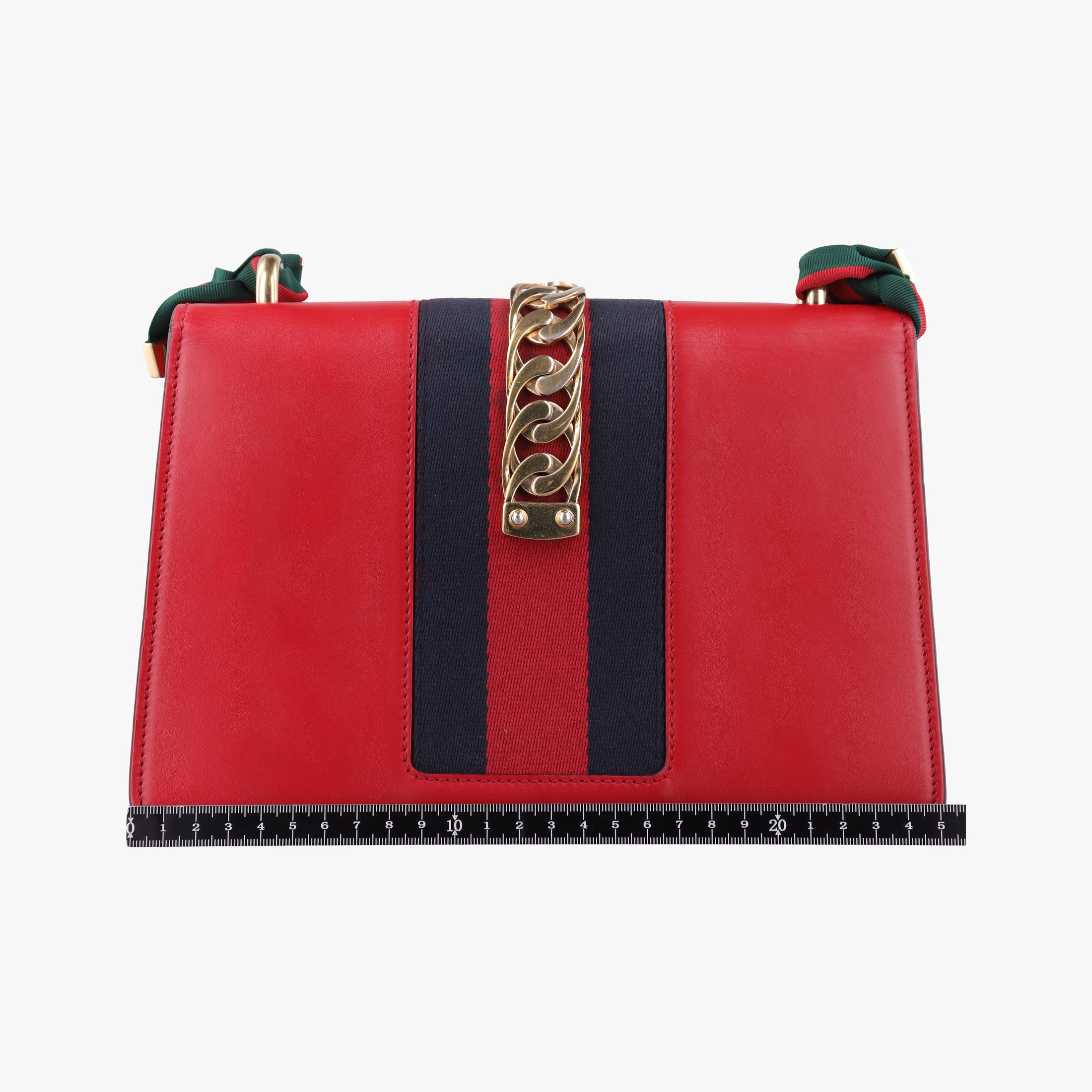 Pre-owned Gucci Sylvie Red×navy Leather 421882 shoulderbag | stylenewstar