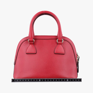Pre-owned Gucci Interlocking G charm Dome Red Leather 449661 handbag | stylenewstar