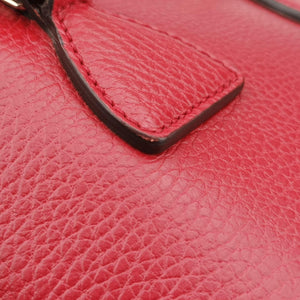 Pre-owned Gucci Interlocking G charm Dome Red Leather 449661 handbag | stylenewstar