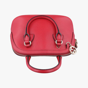 Pre-owned Gucci Interlocking G charm Dome Red Leather 449661 handbag | stylenewstar