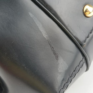 Pre-owned Gucci Dialux Queen Large Black Leather 189881 handbag | stylenewstar
