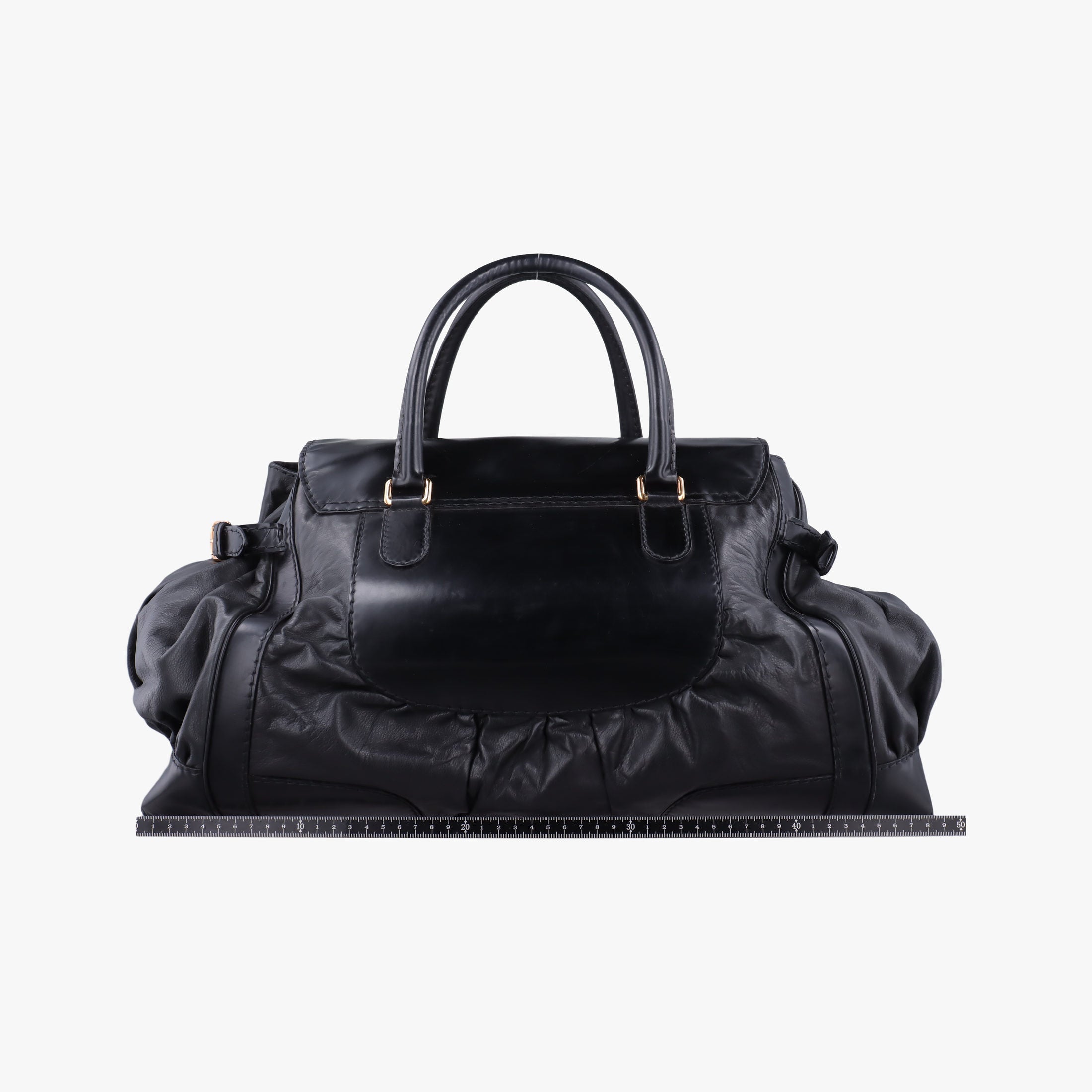 Pre-owned Gucci Dialux Queen Large Black Leather 189881 handbag | stylenewstar