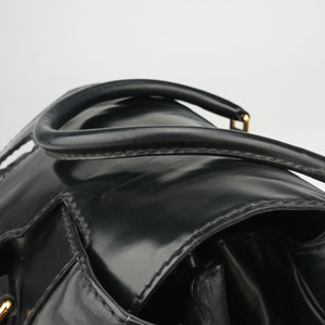 Pre-owned Gucci Dialux Queen Large Black Leather 189881 handbag | stylenewstar
