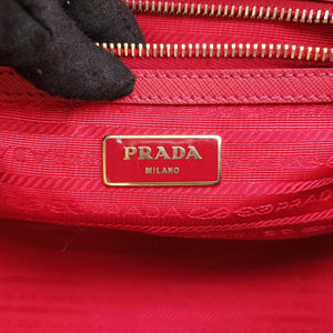 Pre-owned Prada Galleria Red SAFFIANO Leather BN1786 shoulderbag | stylenewstar