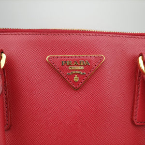 Pre-owned Prada Galleria Red SAFFIANO Leather BN1786 shoulderbag | stylenewstar