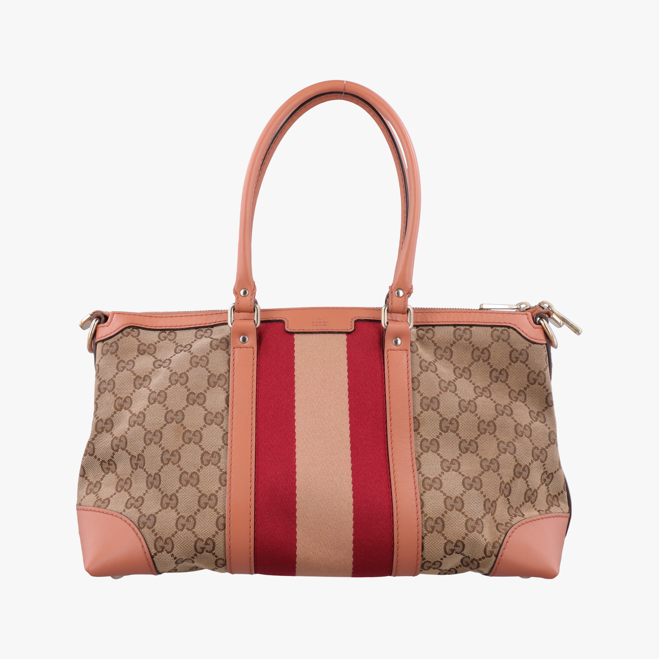 Secondhand Gucci Vintage Web Beige×red×orange Canvas×Leather 257341 handbag | stylenewstar