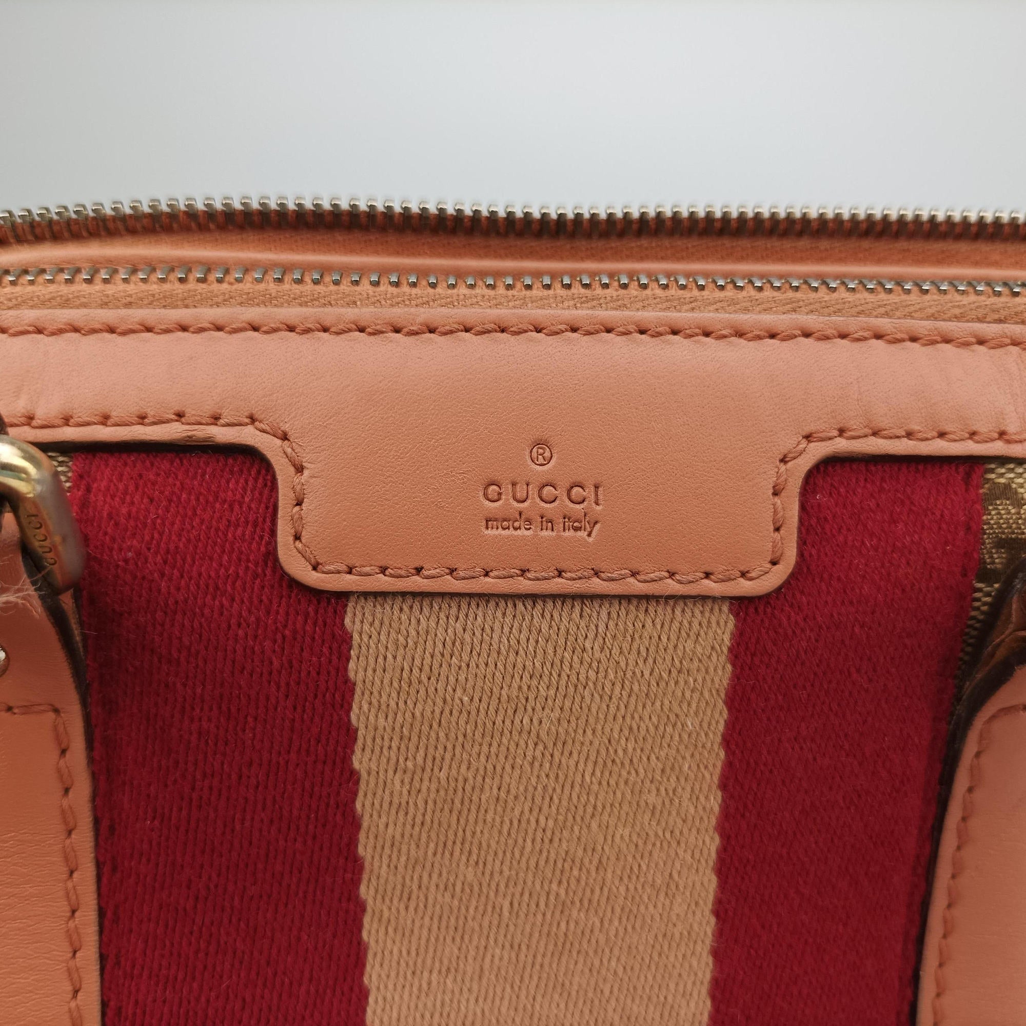 Secondhand Gucci Vintage Web Beige×red×orange Canvas×Leather 257341 handbag | stylenewstar