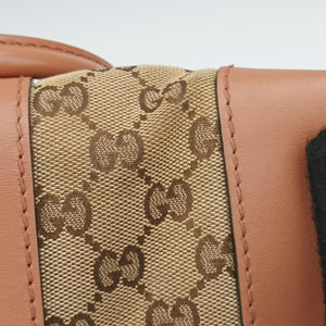 Secondhand Gucci Vintage Web Beige×red×orange Canvas×Leather 257341 handbag | stylenewstar