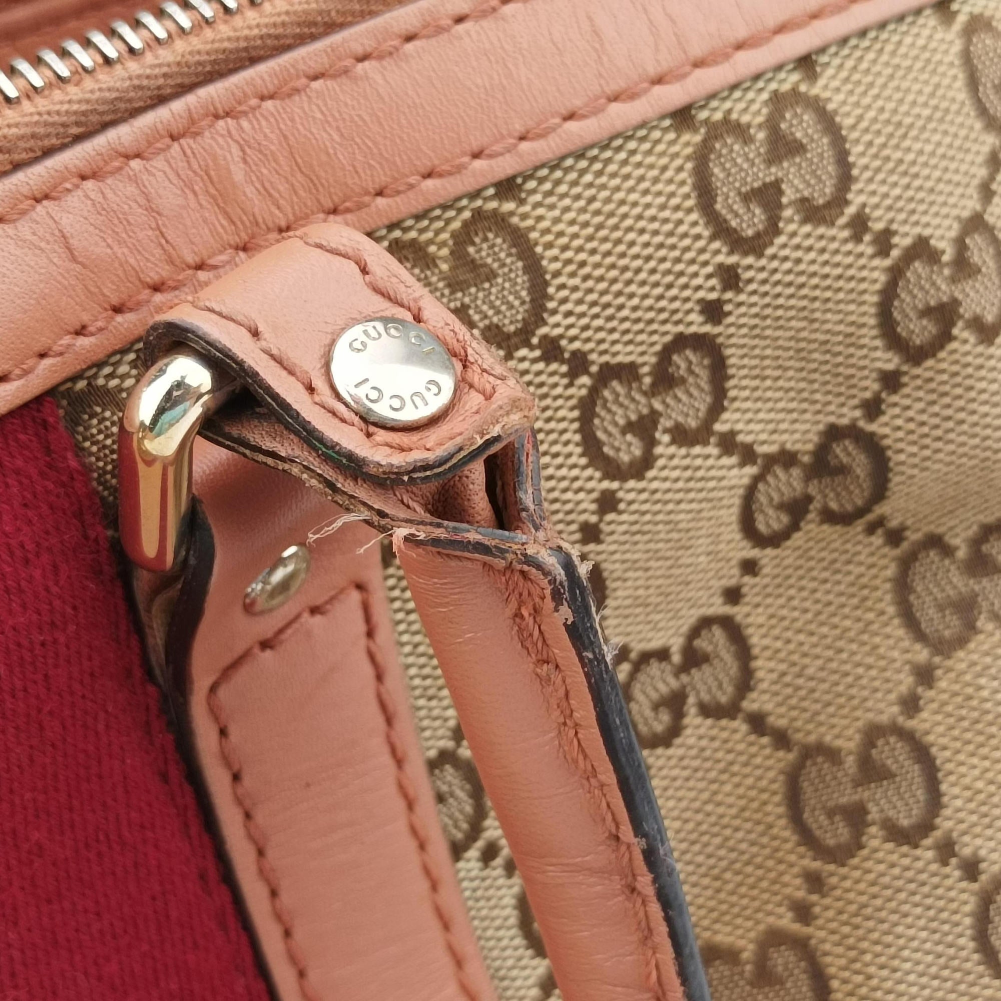 Secondhand Gucci Vintage Web Beige×red×orange Canvas×Leather 257341 handbag | stylenewstar