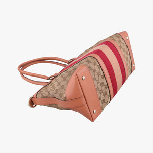 Secondhand Gucci Vintage Web Beige×red×orange Canvas×Leather 257341 handbag | stylenewstar
