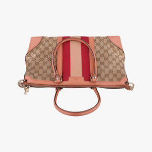 Secondhand Gucci Vintage Web Beige×red×orange Canvas×Leather 257341 handbag | stylenewstar