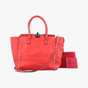 Secondhand Valentino Rockstud Red Leather  shoulderbag | stylenewstar