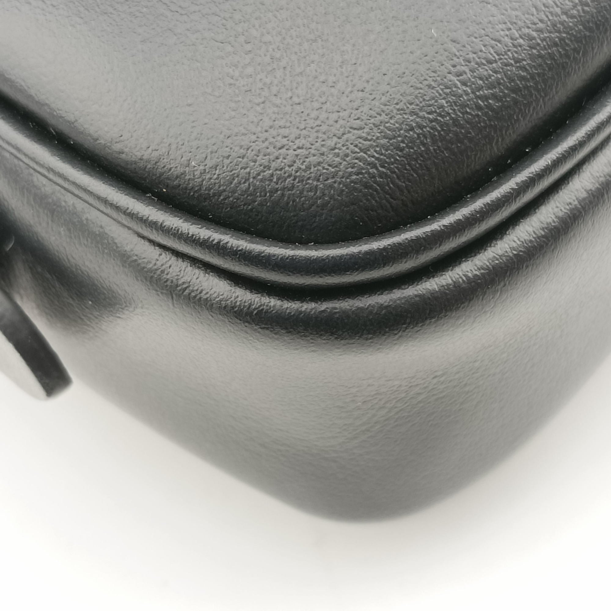 Pre-owned Miu Miu logo Black leather  bum bag/waist bag | stylenewstar