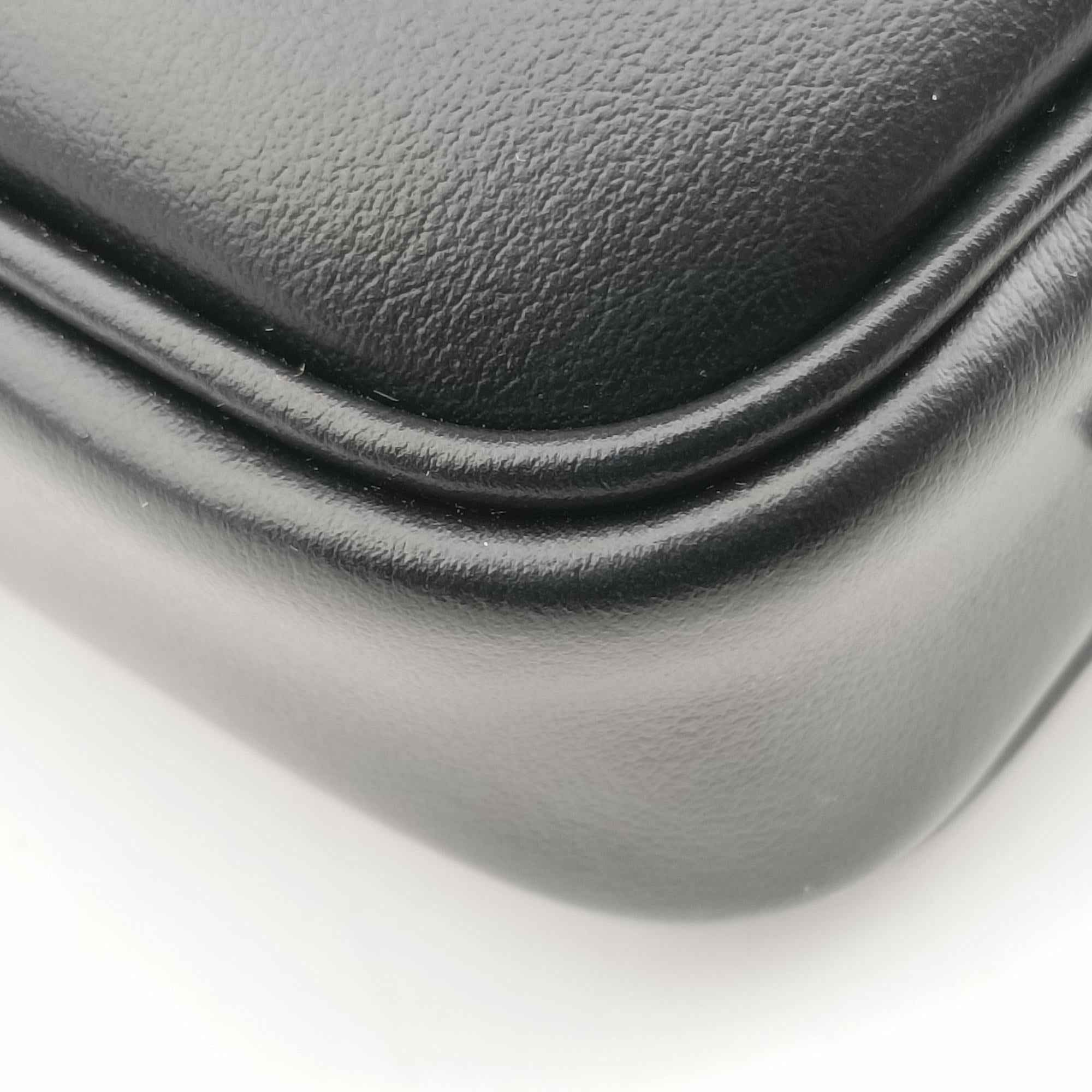 Pre-owned Miu Miu logo Black leather  bum bag/waist bag | stylenewstar