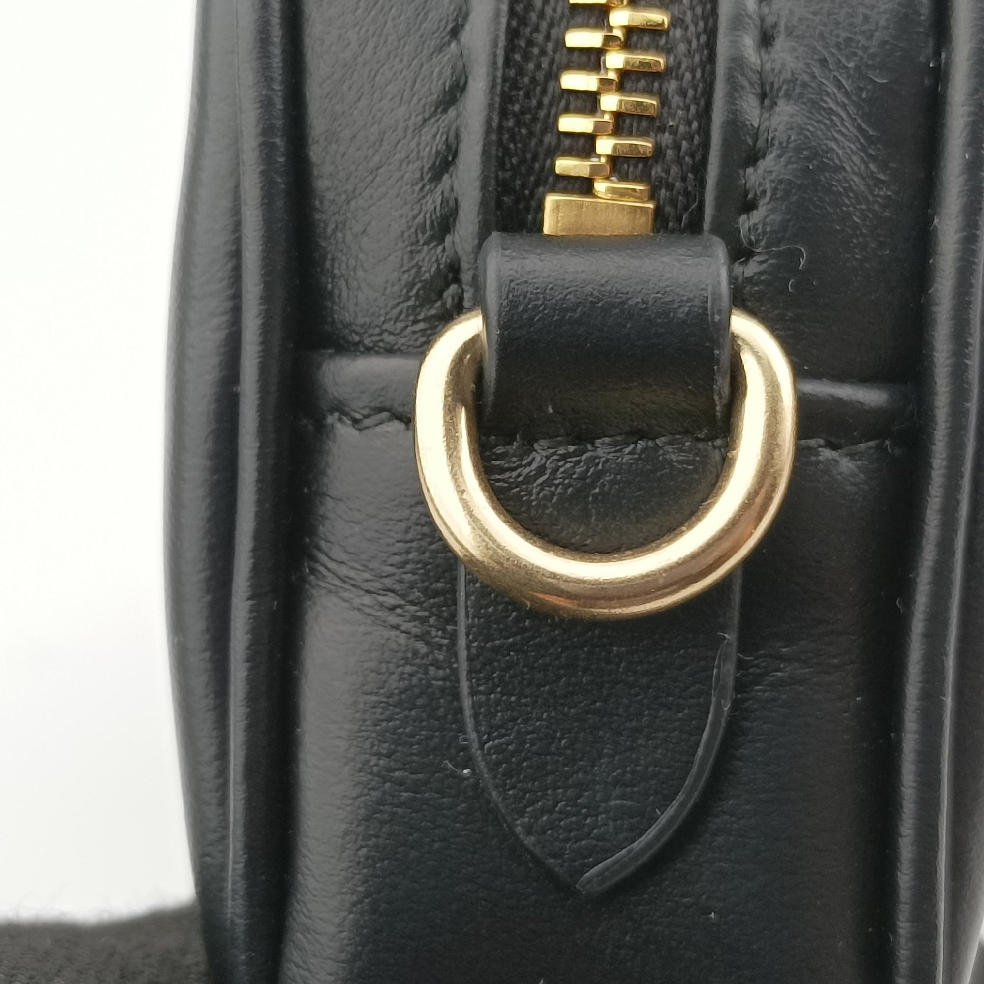Pre-owned Miu Miu logo Black leather  bum bag/waist bag | stylenewstar