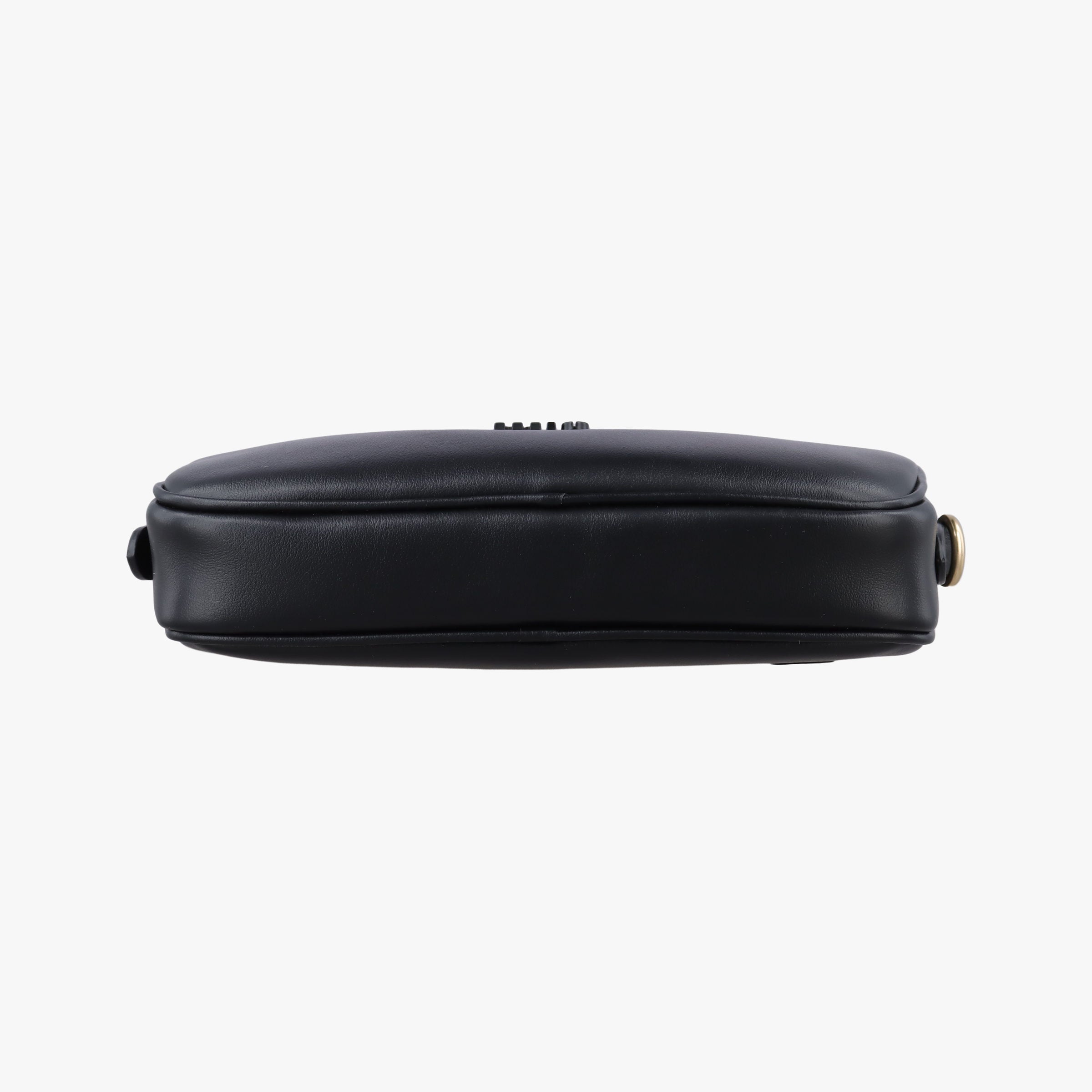 Pre-owned Miu Miu logo Black leather  bum bag/waist bag | stylenewstar