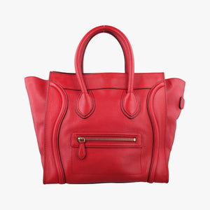 Vintage Celine Luggage Mini Shopper Red Leather  handbag | stylenewstar