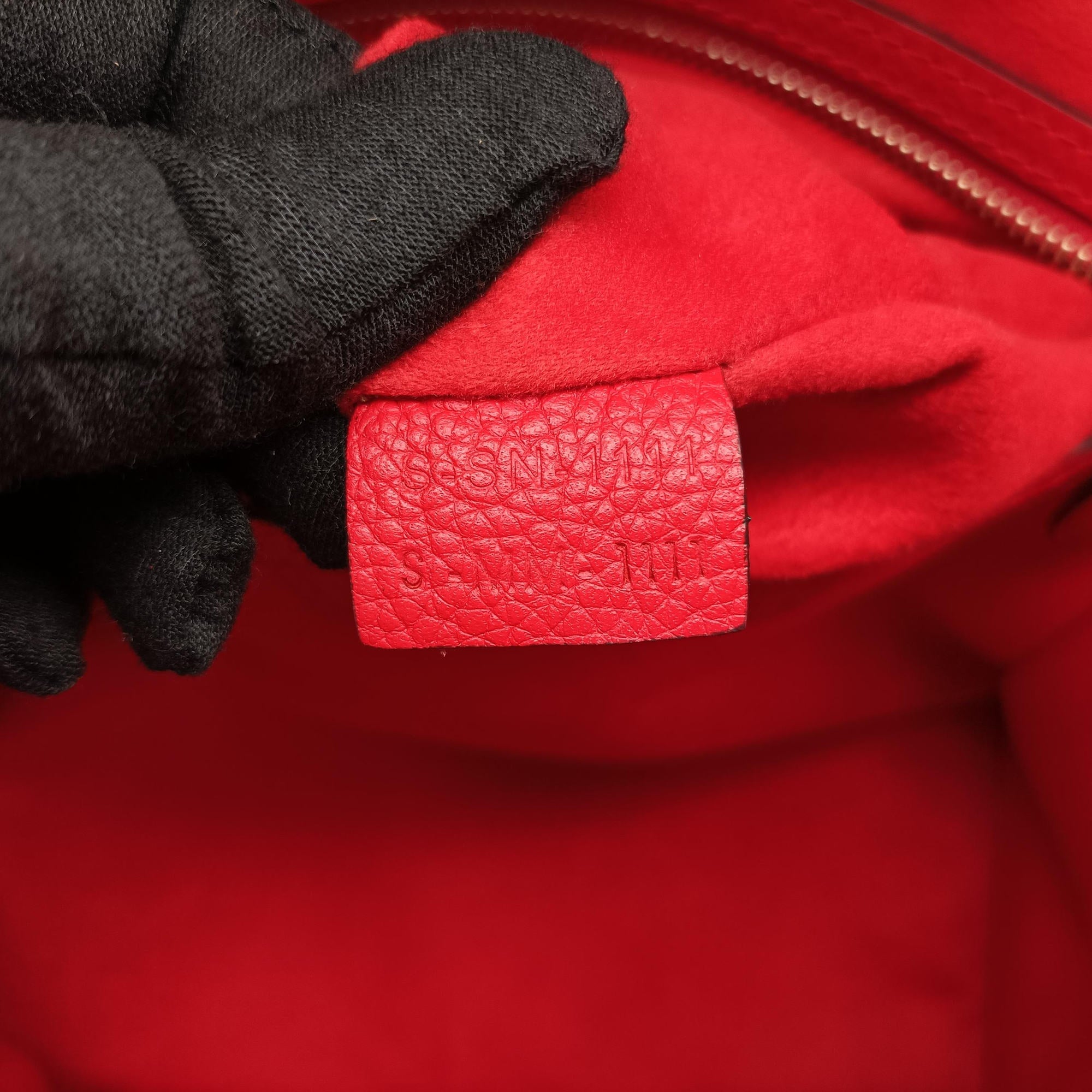 Vintage Celine Luggage Mini Shopper Red Leather  handbag | stylenewstar