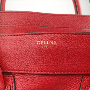 Vintage Celine Luggage Mini Shopper Red Leather  handbag | stylenewstar