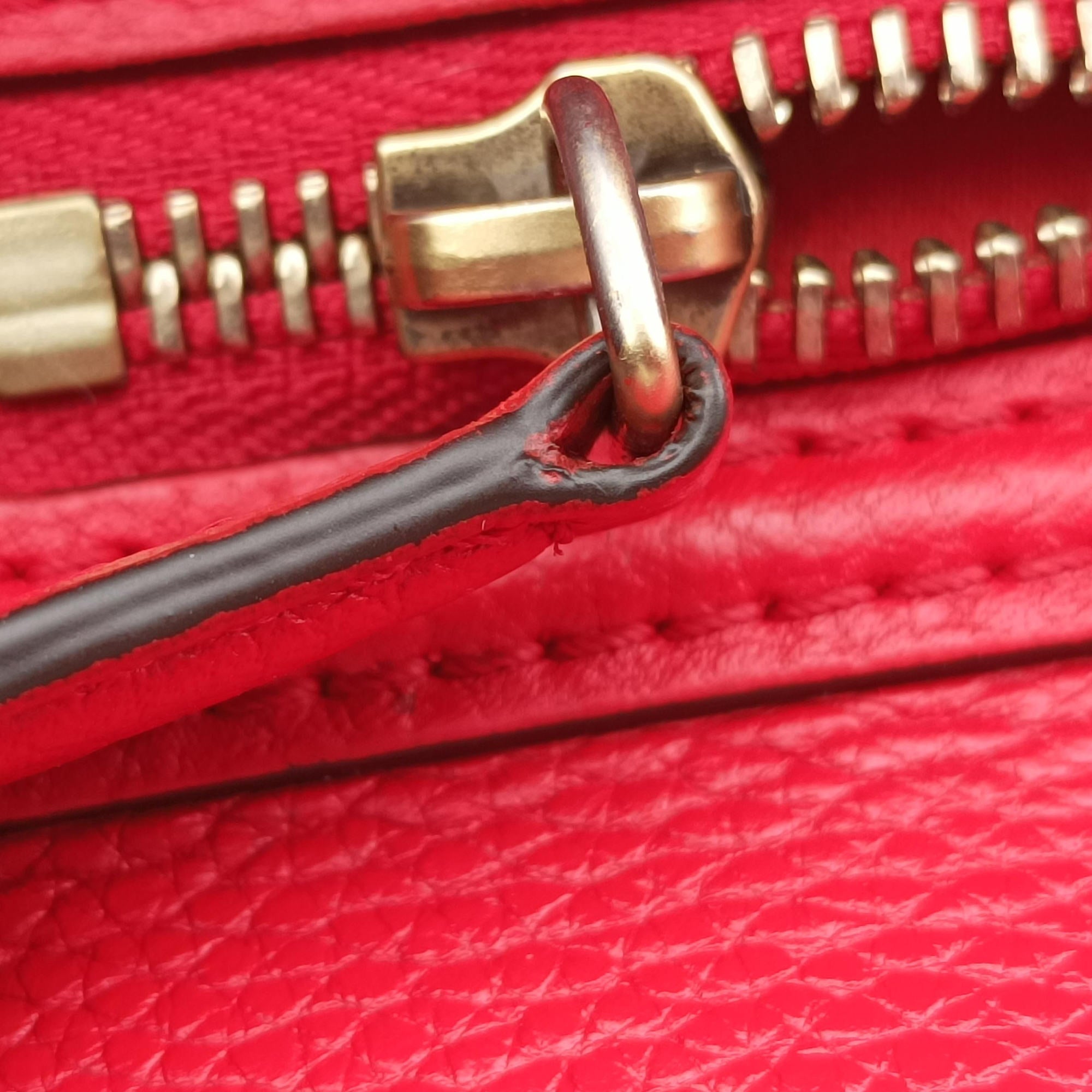 Vintage Celine Luggage Mini Shopper Red Leather  handbag | stylenewstar