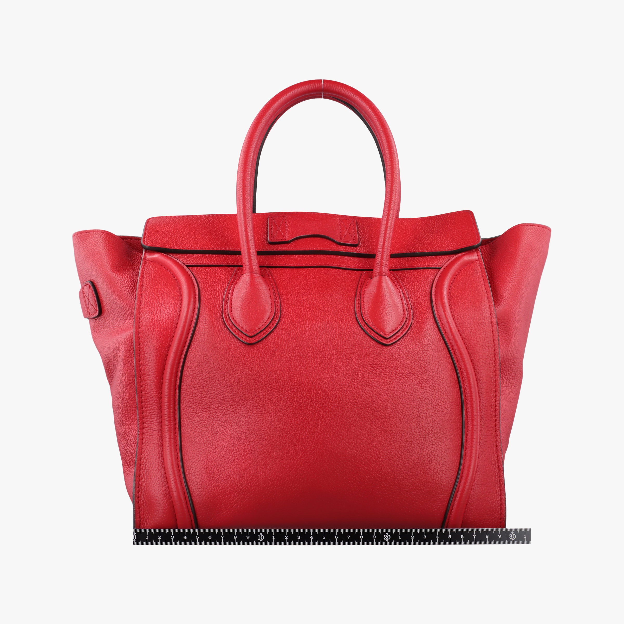 Vintage Celine Luggage Mini Shopper Red Leather  handbag | stylenewstar