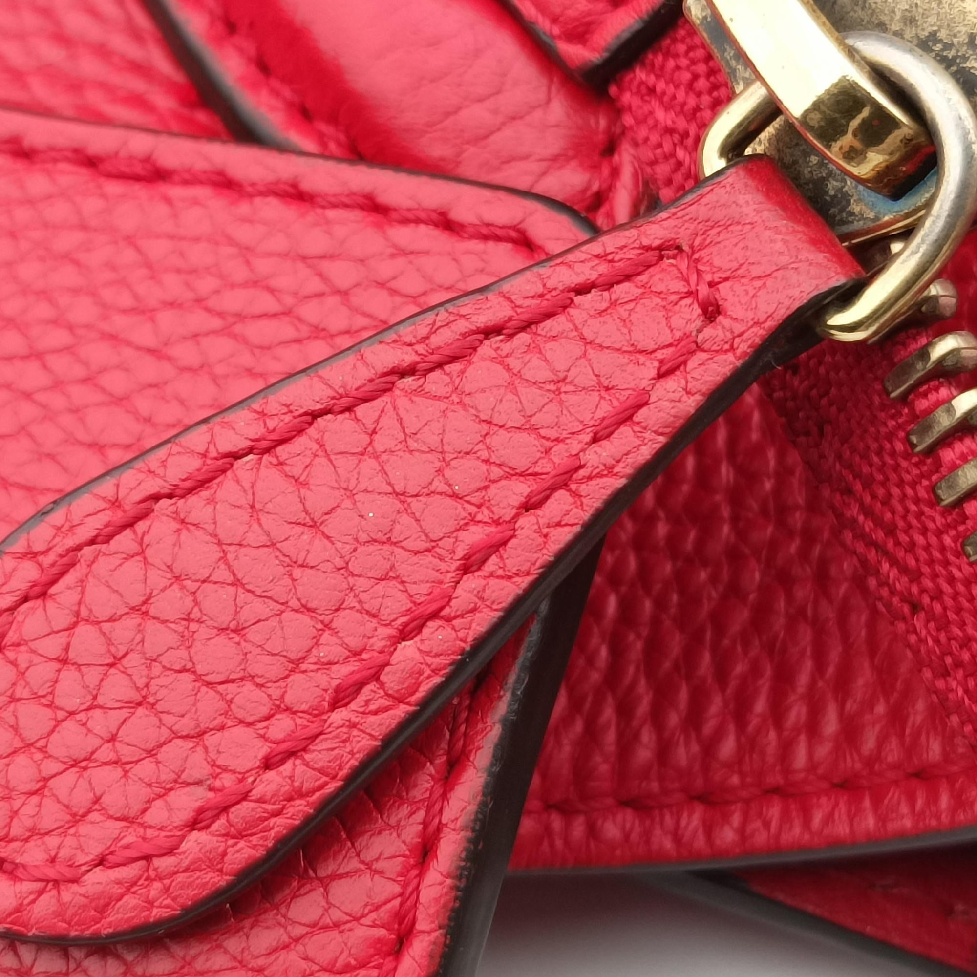 Vintage Celine Luggage Mini Shopper Red Leather  handbag | stylenewstar