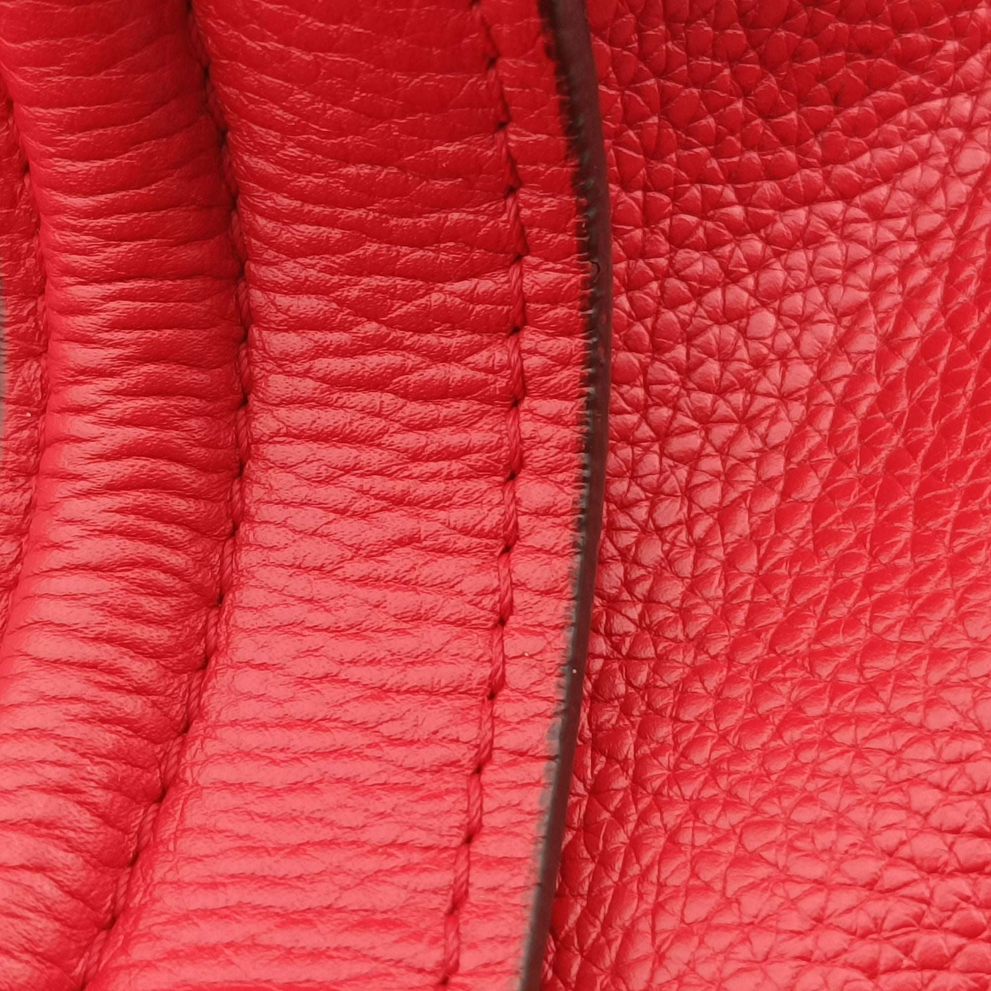 Vintage Celine Luggage Mini Shopper Red Leather  handbag | stylenewstar