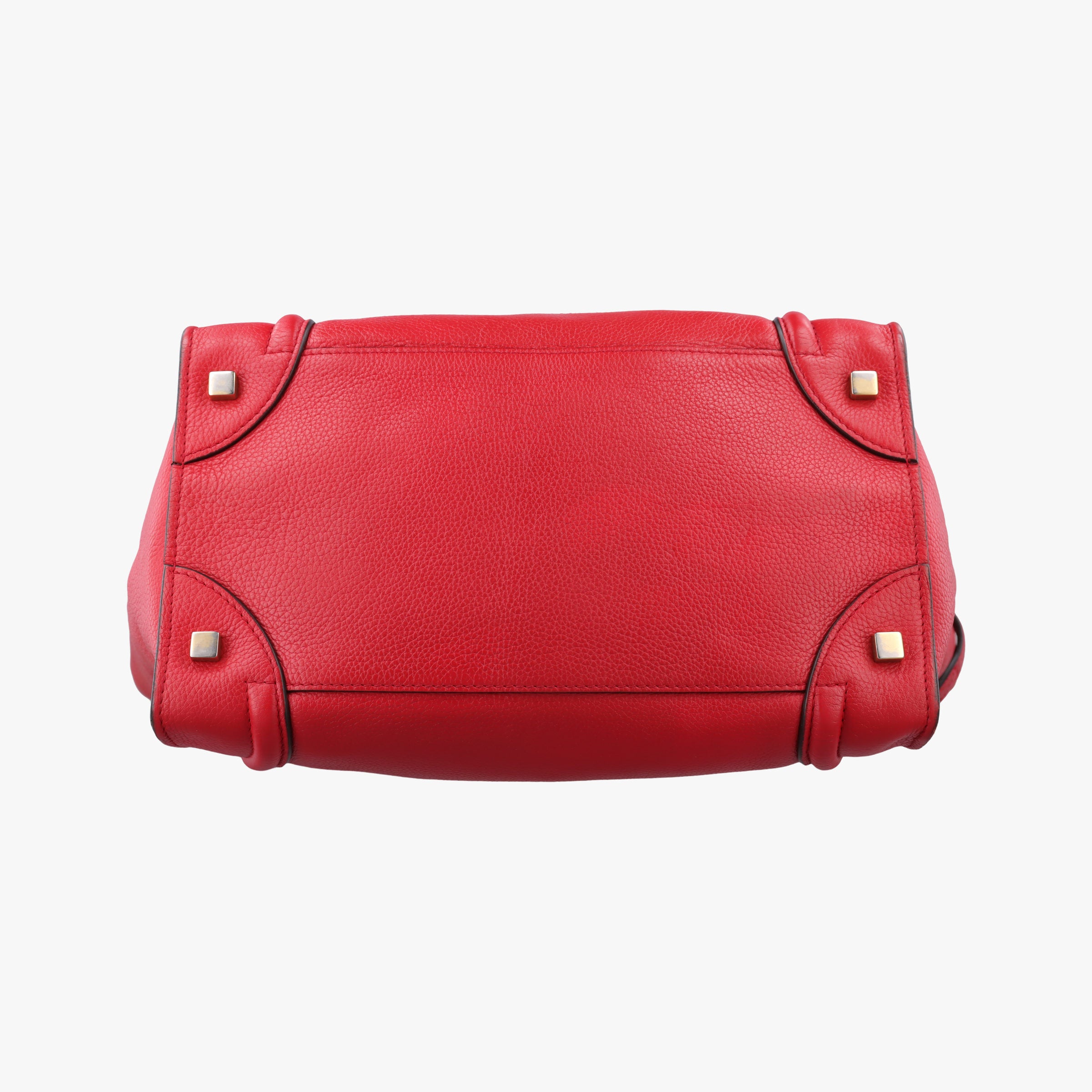 Vintage Celine Luggage Mini Shopper Red Leather  handbag | stylenewstar